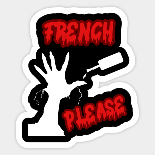 Funny gifts for halloween French Please Sticker